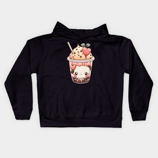 Valentine's day Bubble tea Couples boyfriend and girlfriend husband and wife lovers gift idea Kids Hoodie by Mi Styles